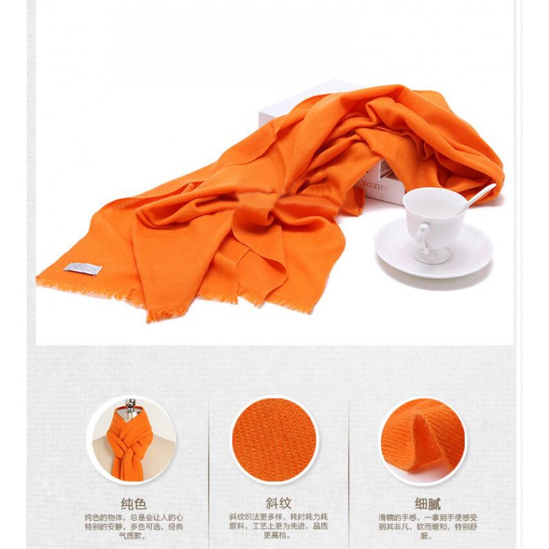 Pure Cashmere Scarves Orange Women Fashional Winter Scarf